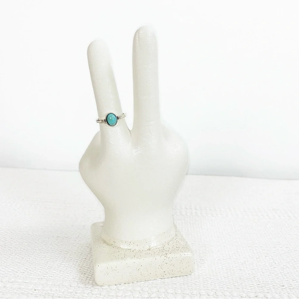 BOGO! Stacking Ring Size 8 Turquoise color Accent Fashion Ring NEW Boutique Boho